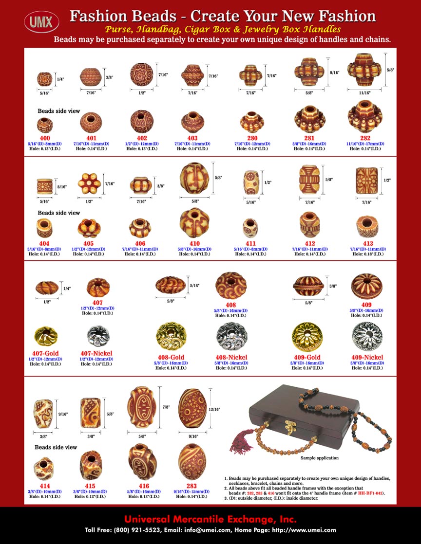 Novelty Beads and Novelty Supply: Metal, Plastic, Glass or Wood Novelty Bead Supplies.