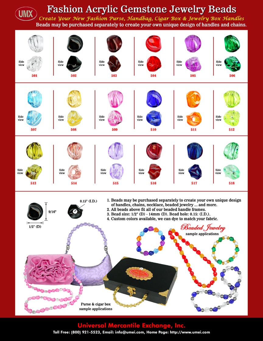 We supply wholesale gemstone beads to gemstone jewelry wholesalers, manufacturers and wholesale bead stores. Our stylish gemstones or acrylic gemstone beads can be used to make gemstone jewelry, gemstone beaded necklace, beaded gemstone handbag handles etc.