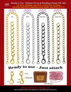 Handbag Chains: Metal Straps: Gold, Antique Brass, Nickel and Black Nickel Chain Series.