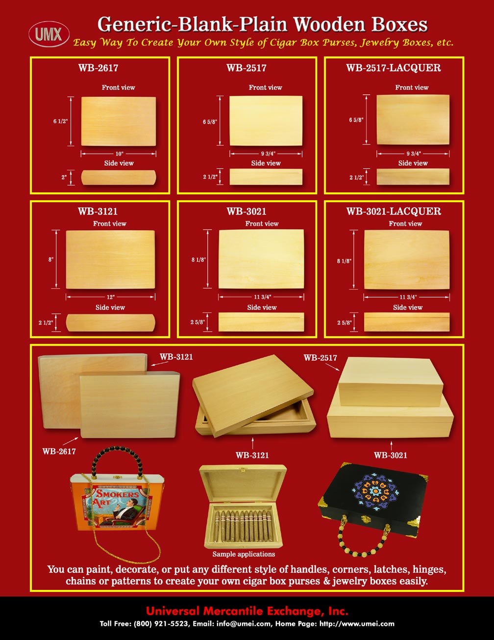 We manufacture variety of empty cigarbox purse to make cigarbox purse crafters.