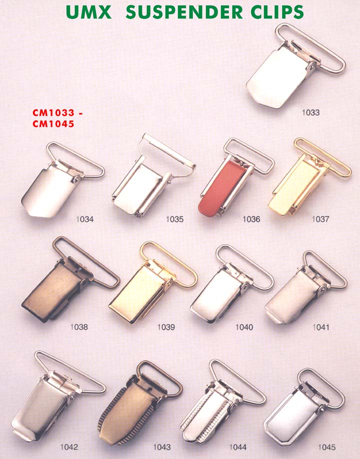 large picture of Suspender clips, clips, buckle clips, belt clips, apparel clips, footware clips,
leather goods clips, series 4-10.