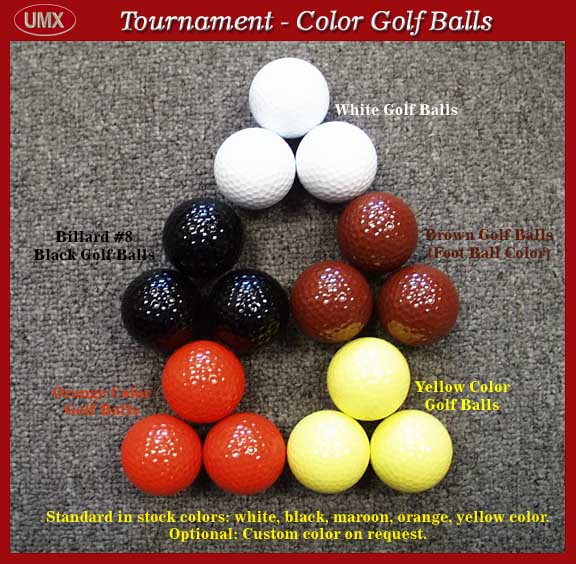 Tournament Color Golf Balls - White, Black, Yellow, Brown, Orange Color Golf Balls Color Golf Balls