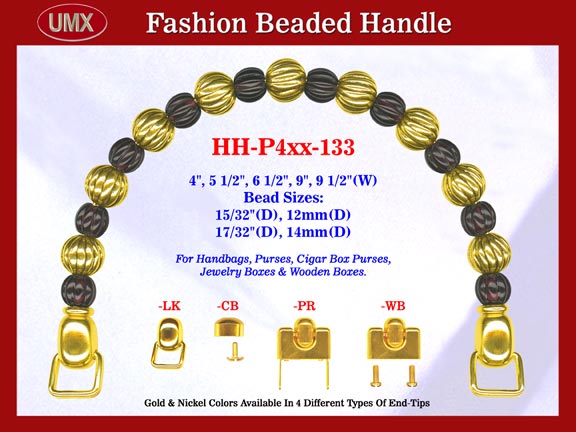 Designer Handbag Handles HH-P4xx-133 For Beaded Evening Handbags