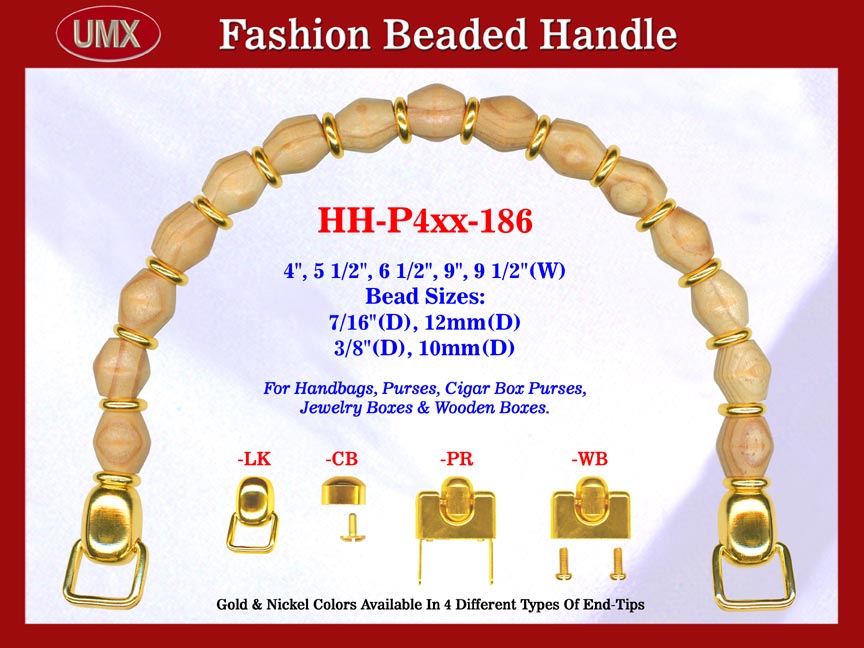 Beaded Designer Handbag Handle HH-P4xx-186 For Cigar Purse, Wooden Box