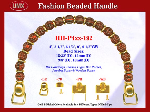 Beaded Designer Handbag Handle HH-P4xx-192 For Cigar Purse, Wooden Box