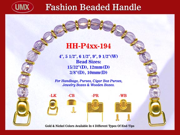 Beaded Designer Handbag Handle HH-P4xx-194 For Cigar Purse, Wooden Box