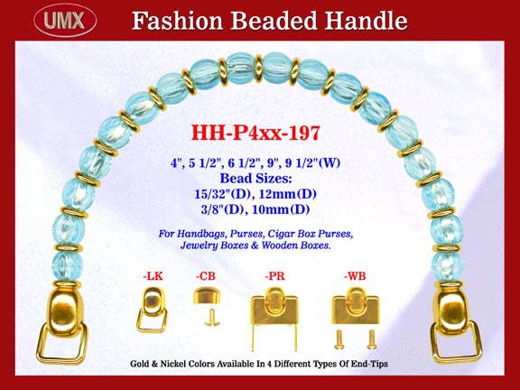 Beaded Designer Handbag Handle HH-P4xx-197 For Cigar Purse, Wooden Box