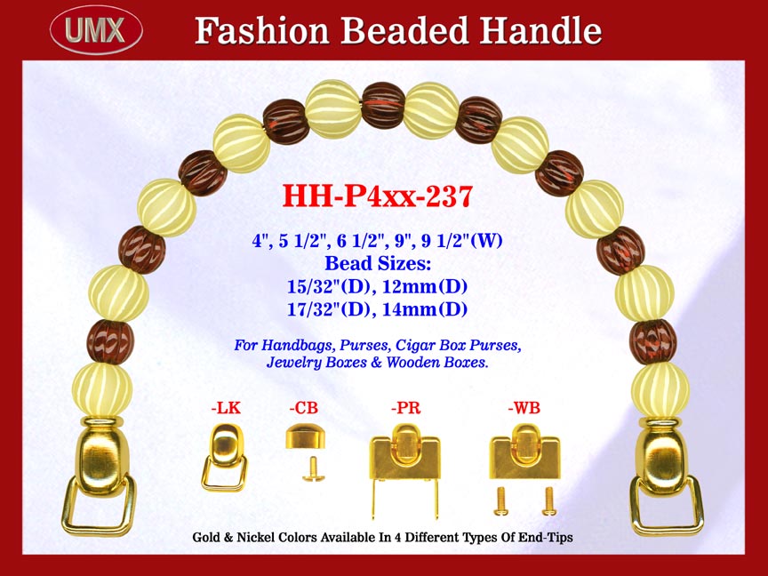 Beaded Handbag Handle: HH-P4xx-237 Purse Hardware For Designer Purses