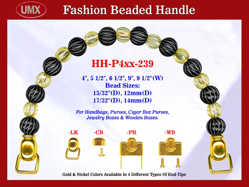 Beaded Handbag Handle: HH-P4xx-239 Purse Hardware For Designer Purses