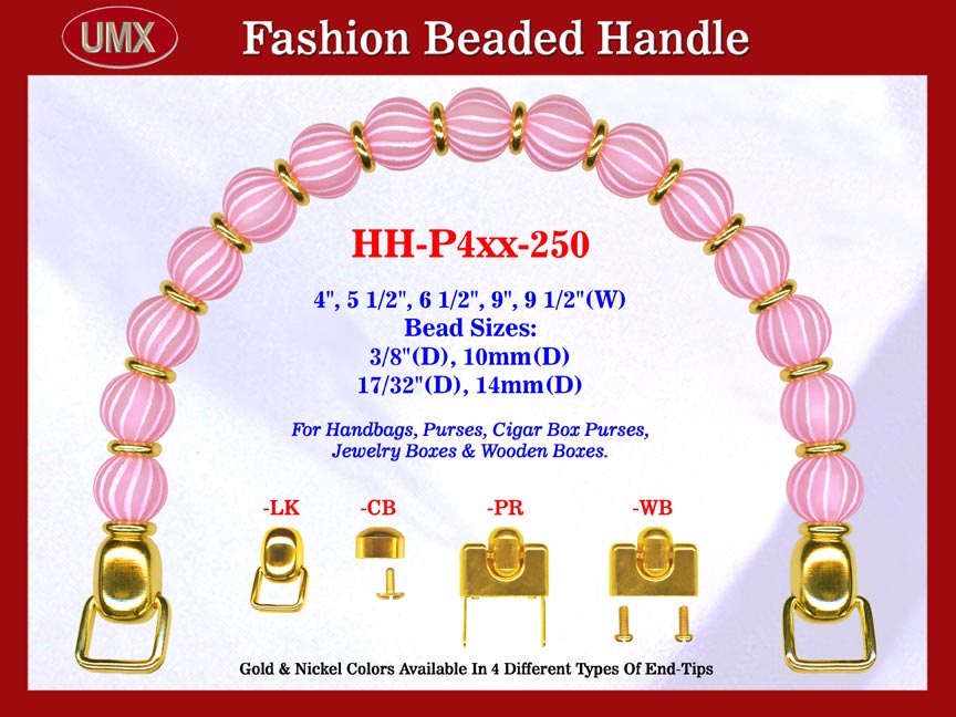 Beaded Handbag Handle: HH-P4xx-250 Purse Hardware For Designer Purses