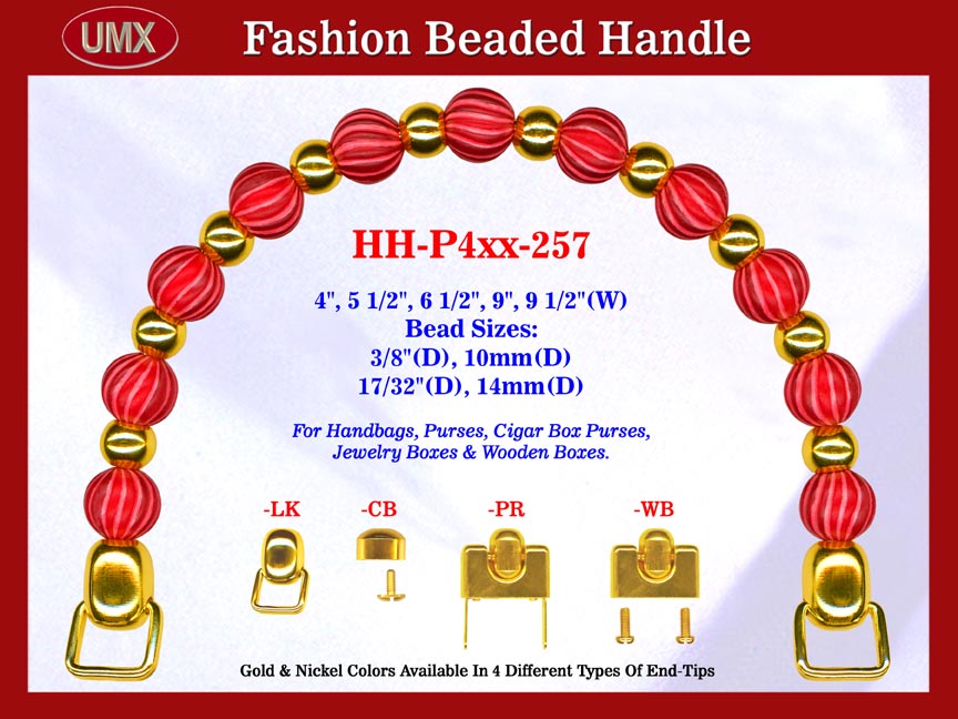 Beaded Handbag Handle: HH-P4xx-257 Purse Hardware For Designer Purses