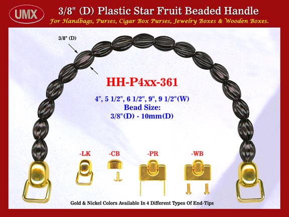 Cigar Handbag Purse Handle: Cigar Box Handbag Star Fruit Beads Purse Handle: Box Handbag Handles  - HH-Pxx-361