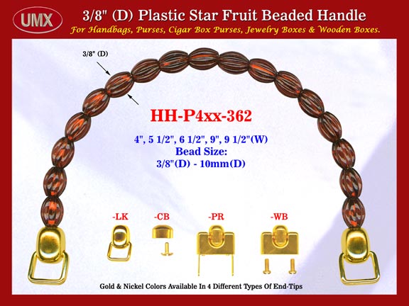 Cigar Handbag Purse Handle: Cigar Box Handbag Star Fruit Beads Purse Handle: Box Handbag Handles  - HH-Pxx-362