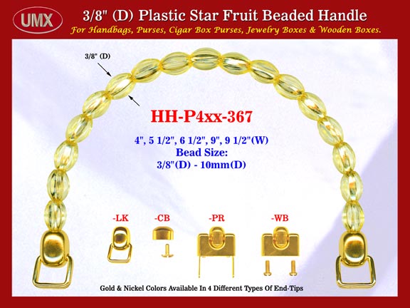 Cigar Box Handbag Purse Handle: Cigar Box Handbag Star Fruit Beads Purse Handle: Cigar Box Handbag Handles  - HH-Pxx-367