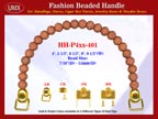 HH-Pxx-401 Beaded Handle With Pottery Flower Pattern Bali Beads For Designer Handbag Making