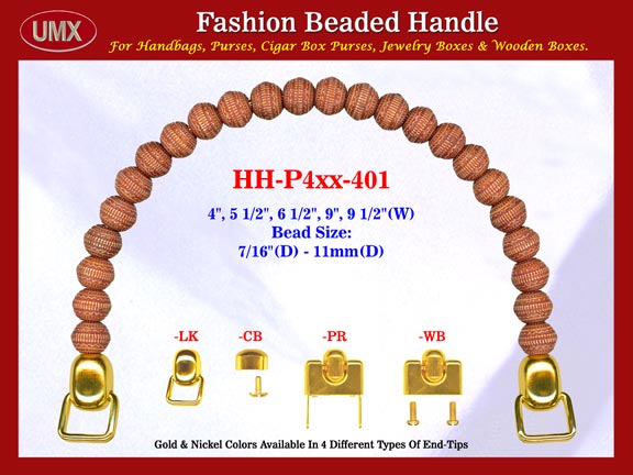 Pottery Flower Pattern Bali Beads: HH-Pxx-401 Beaded Handles For Designer Handbags Making 