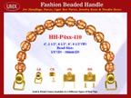 HH-Pxx-410 Beaded Handle with Walnut with Carved Star Bali Bone Beads For Designer Handbag Making