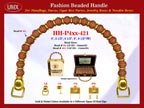 HH-Pxx-421 Beaded Handle With Round Pottery Beads and Donut Metal Spacer Beads For Wholesale Handbag Making Supplies