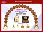 HH-Pxx-429 Beaded Handle with Double Flower Disk Beads and Gold Spacer Beads For Wholesale Handbag Making Supplies
