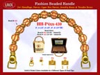HH-Pxx-430 Beaded Handle with Walnut Basket Beads and Metal Gold Beads For Wholesale Handbag Making Supplies