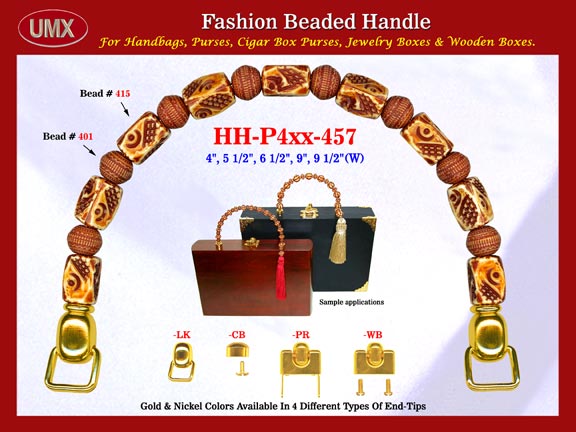 The wholesale designer purse handles are fashioned from mixed wholesale beads and saucer Beads.