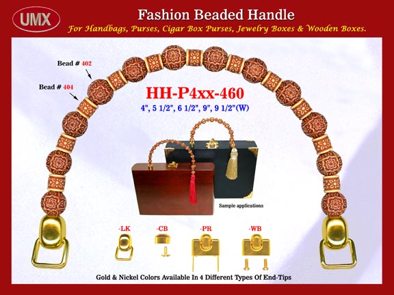 The wholesale jewelry box handles are fashioned from mixed wholesale cylinder beads and wholesale flower pattern beads.