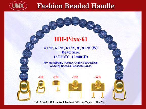 HH-P4xx-61 Stylish Beaded Handle For Handcrafted Wooden Jewelry Box, Cigar Box Purse,
Cigarbox, Handbag and Purse