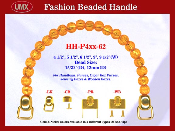 HH-P4xx-62 Stylish Beaded Handle For Handcrafted Wood Jewelry Box, Wooden Cigar Box
Purse, Cigarbox, Handbag and Purse