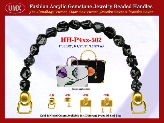 We are supplier of women's handbag making hardware accessories. Our wholesale women's handbags handles are fashioned from clear crystal beads.