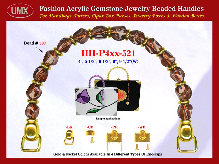 We are supplier of women's vintage handbags making hardware Supplies. Our wholesale women's vintage handbag handles are fashioned from garnet gemstone beads - acrylic garnet gemstone beads.