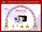 Lilac Gemstone Beads, Acrylic Lilac Beads For Women's Custom Made Handbag Handle: HH-Pxx-533