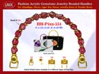 Garnet Gemstone Beads, Acrylic Garnet Beads For Women's Custom Designed Handbag Handle: HH-Pxx-534