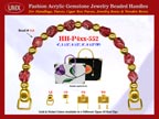 Garnet Jewelry Beads, Acrylic Garnet Beads For Women's Silk Handbag Handle: HH-Pxx-552