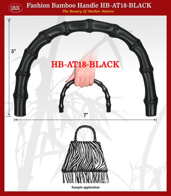 Stylish fashion handbag, purse, wallet, backpack, briefcase handle: 7"
bamboo root handle HB-AT18-BLACK for HANDBAGS, PURSES, BRIEFCASES, BACKPACKS, WALLET