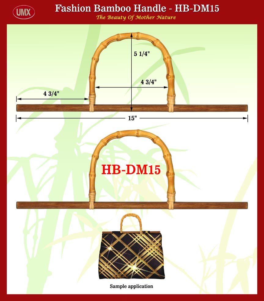 Stylish purse, handbag bamboo handle HB-DM15 with Ratten Bar