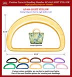 Purse Handle AP-050: Stylish Light Yellow Color Plastic Handbag handles