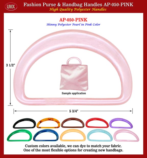 Handbag Handle AP-050: Stylish Pink Color Plastic Purse handles