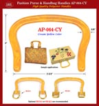 Cigar Box Purse Handle AP-064-CY: Stylish Cream Yellow Color Plastic Handbag Handles