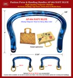 Cigar Box Purse Handle AP-064-Navy Blue: Stylish Navy Blue Color Plastic Handbag Handles