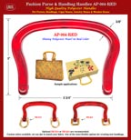 Cigar Box Purse Handle AP-064-Red: Stylish Red Color Plastic Handbag Handles