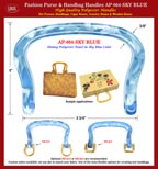 Box Purse Handle AP-064-Sky Blue: Stylish Sky Blue Color Plastic Cigar Handbag Handles