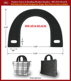 Fashion Purse and Handbag Wood Handle - Hand made Half-Ring Wooden Handle HW-AT16-BLACK