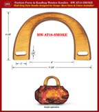 Wood Fashion Purse and Handbag Handle - Hand made Half-Ring Wooden HW-AT19-SMOKE-COLOR
