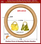 Fashion Purse and Handbag Wooden Handle - Hand made O-Ring Wood Handles HW-OT15