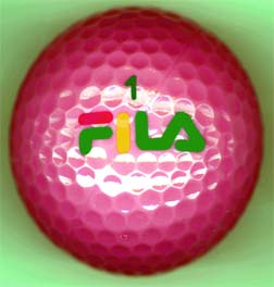 fila pink color logo golf balls - front side