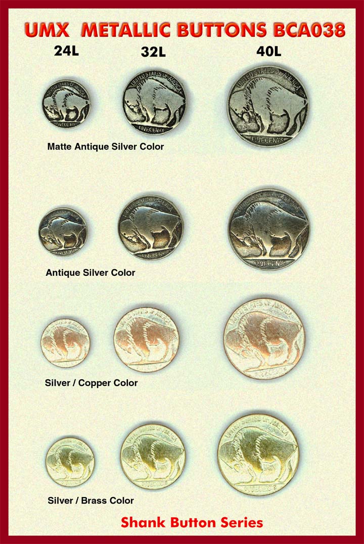 buffalo metallic shank buttons bca038