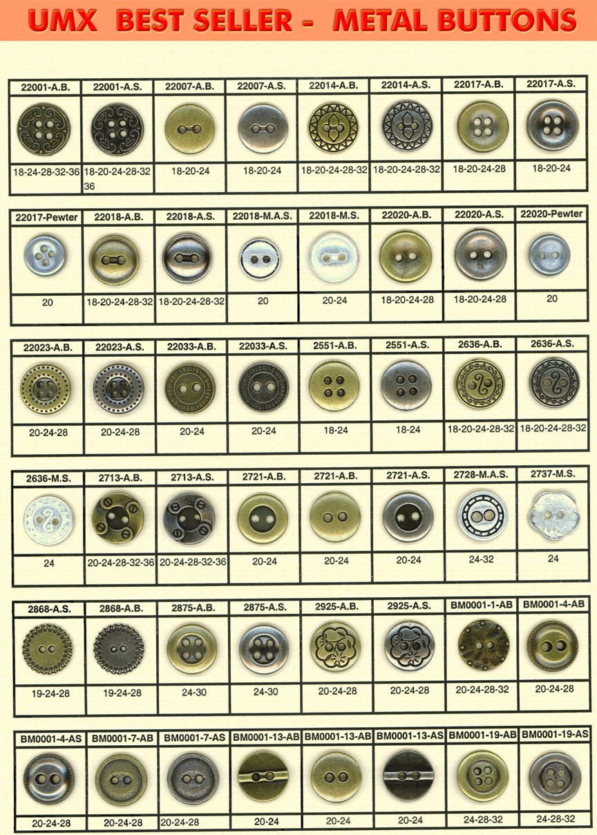 The large picture of the best seller metal buttons, we always keep those buttons in stock waiting for you.