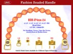 HH-P4xx-24 Stylish Engraved Wood Beads Handles For Fashion Purses, Wood Cigarbox, Cigar Box Purse or Jewelry Box Handbag