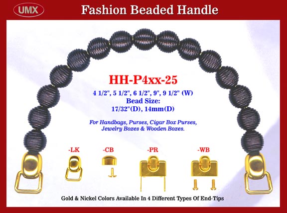 UMX HH-P4xx-25 Stylish Engraved Wood Beads Handles For Fashion Purses, Wooden
Cigarbox, Cigar Box Purse or Jewelry Box Handbag