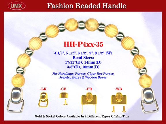 Nickel color model: HH-P4xx-35 Stylish Wood Beads Purse Handle For Wood Jewelry Box handbag, Cigar
Box Purse and Cigarbox